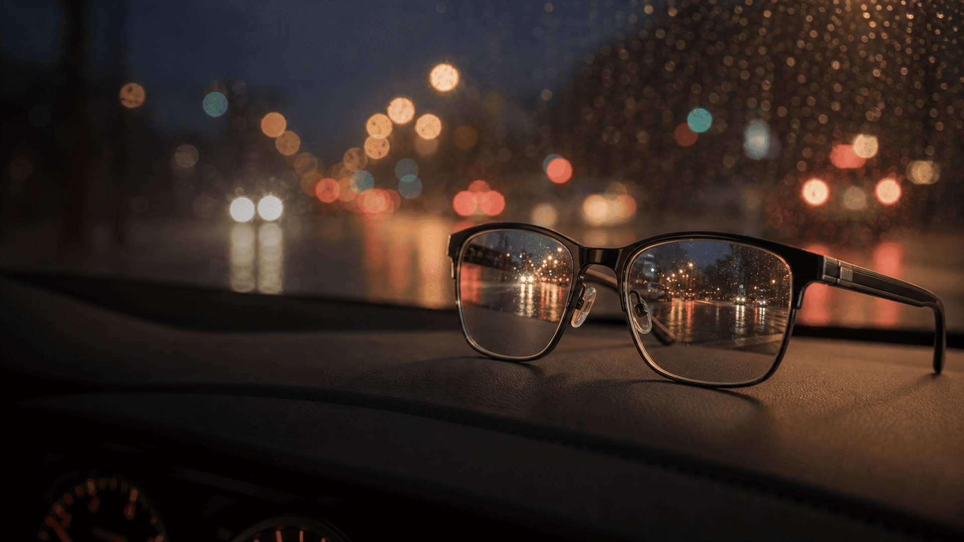 Night driving in glasses for drivers